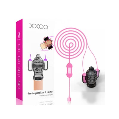 XXOO Penile Persistent Trainer - Capa Estimuladora de Glande Peniana com Cápsula Dupla e 20 Modos de Vibração - 6,9 x 6,7 cm
