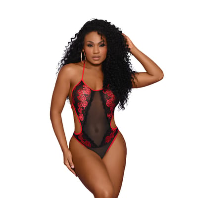 Body Frente Única em Tule com Renda Vermelha - Yaffa Lingerie Deluxe Edition | Disponível em 3 Tamanhos