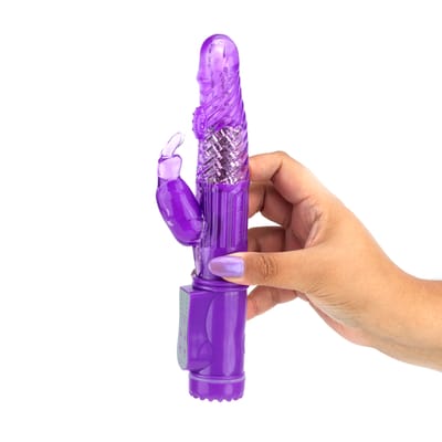 Vibrador Rotativo com Estimulador de Clítoris, 12 Modos de vibração e Textura - YouVibe | 23 x 3,1 cm | Disponível em 2 Cores