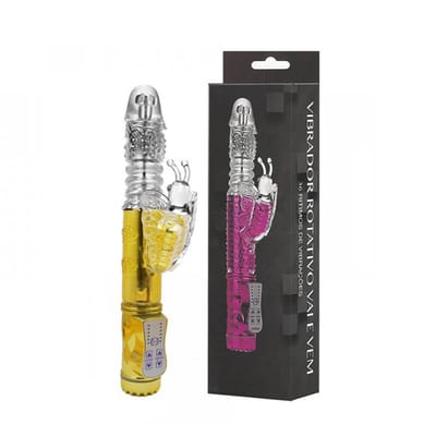 Vibrador Rotativo com Estimulador de Clítoris em Formato de Borboleta, 36 Modos de Vibração e 6 Velocidades - YouVibe | 11,8 x 3,4 cm | Disponível em 3 Cores