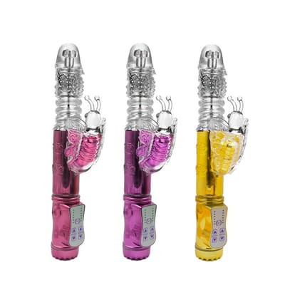 Vibrador Rotativo Recarregável com Estimulador de Clítoris Borboleta, 36 Modos de Vibração e 6 Modos de Velocidade - Youvibe | 11,8 x 3,4 cm | Disponível em 3 Cores