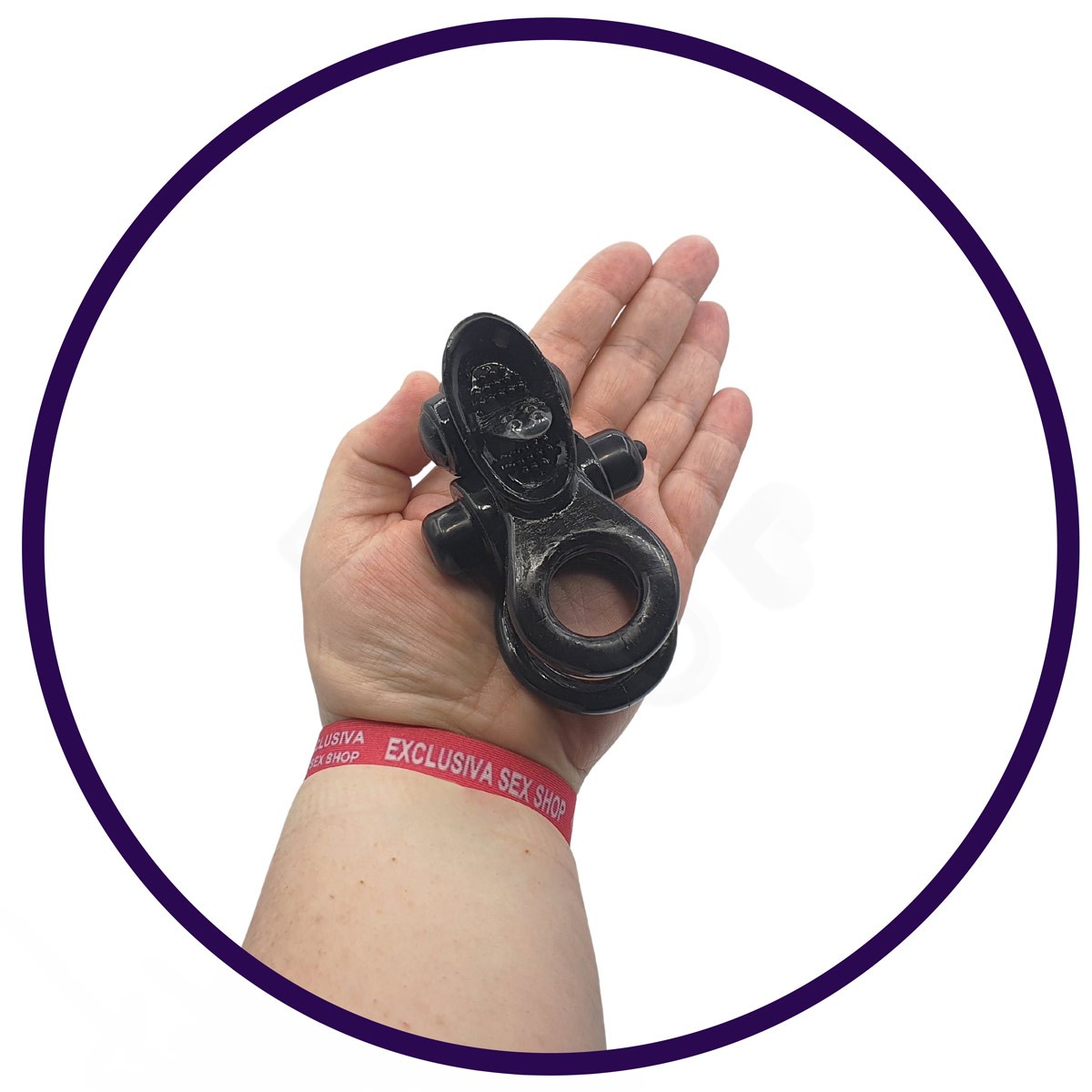 Anel Peniano Duplo com Estimulador de Clitóris, Língua Vibratória e 10 Modos de Vibração - Passionate Ring | 10,6 x 3,8 cm - 9