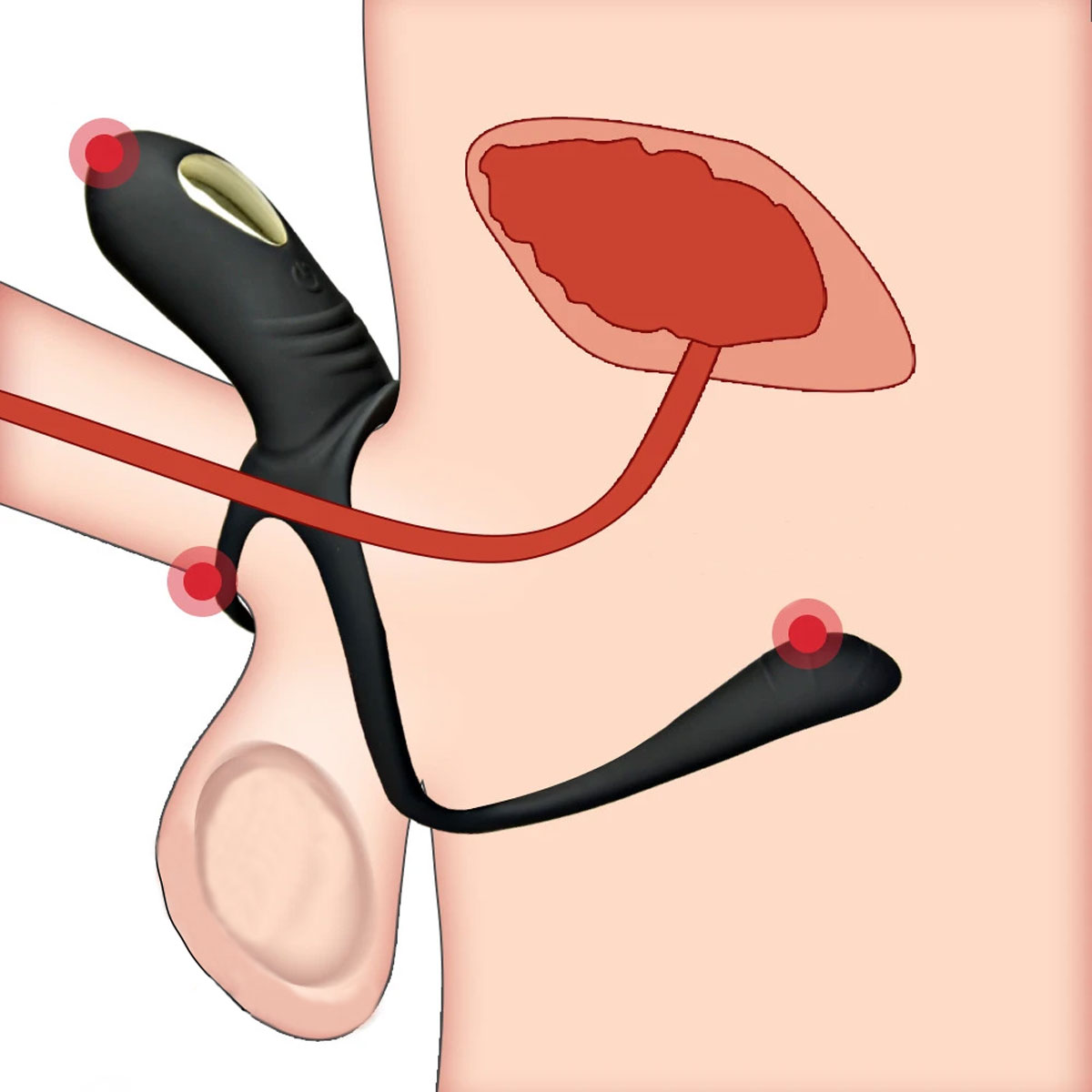 Anel Peniano Duplo em Silicone, com Estimulador Clitoriano e Próstata com 9 Modos de Vibração e Carregamento via USB - Penis Ring - 6