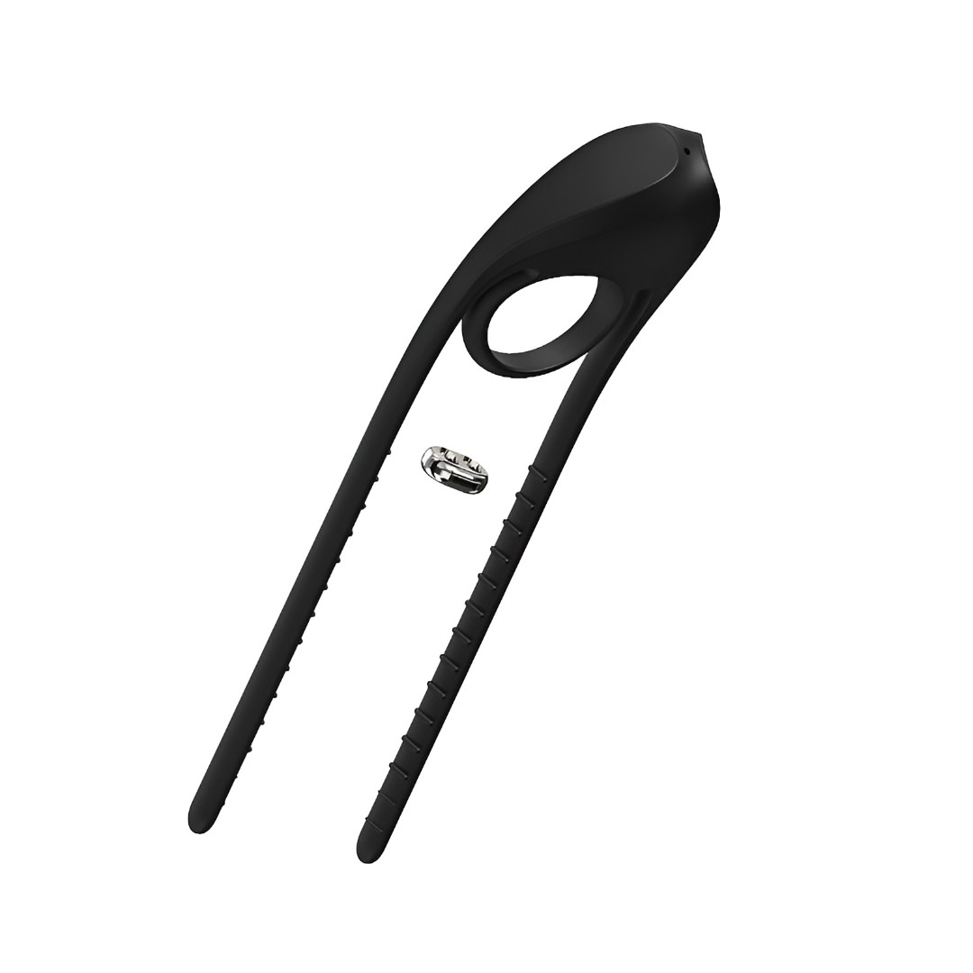Anel Peniano Duplo em Silicone com Presilha de Ajuste, 9 Modos de Vibração e Recarregável - S-Hande Lock - 5
