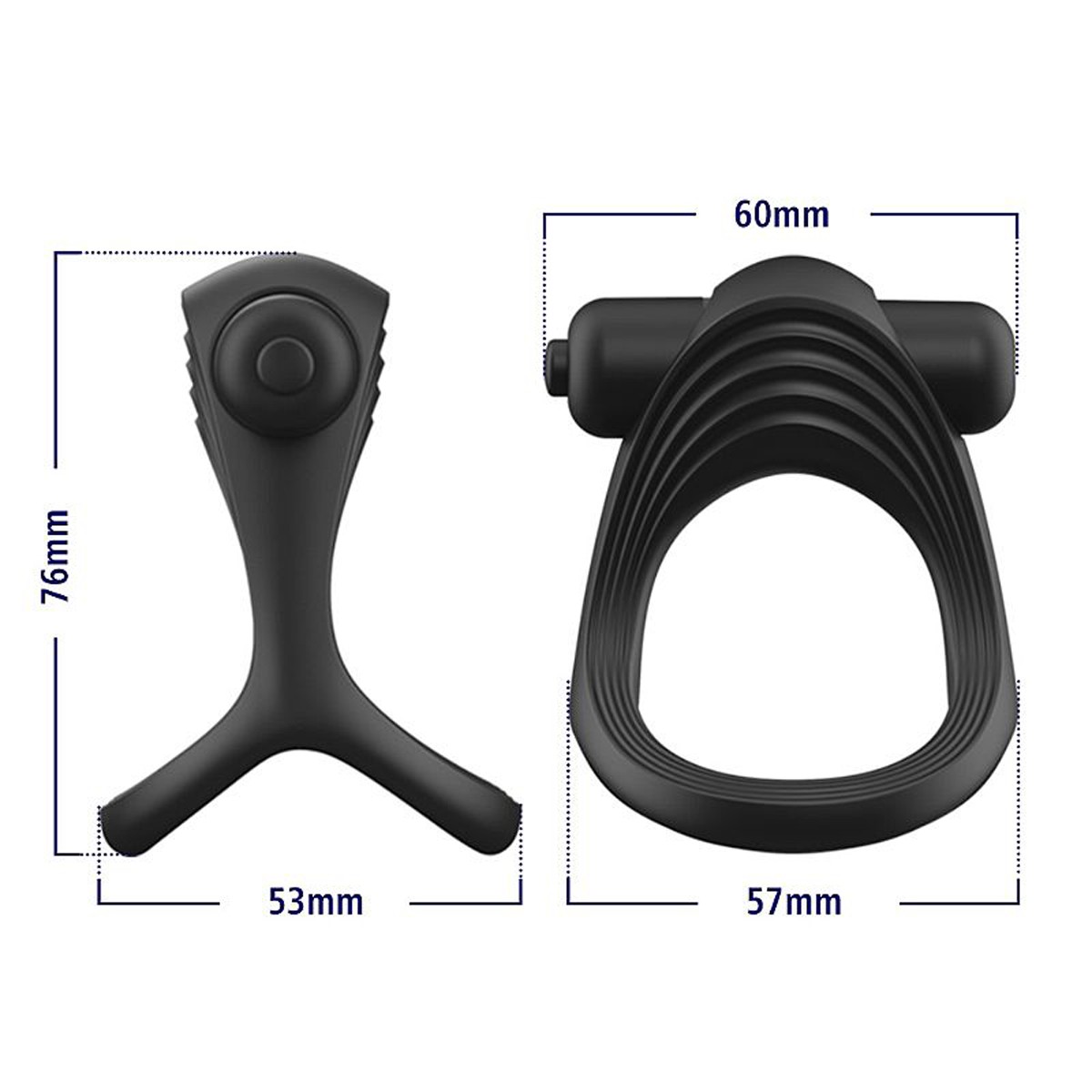 Anel Peniano Duplo com Vibrador Rap em Silicone - Sexy Import - 2