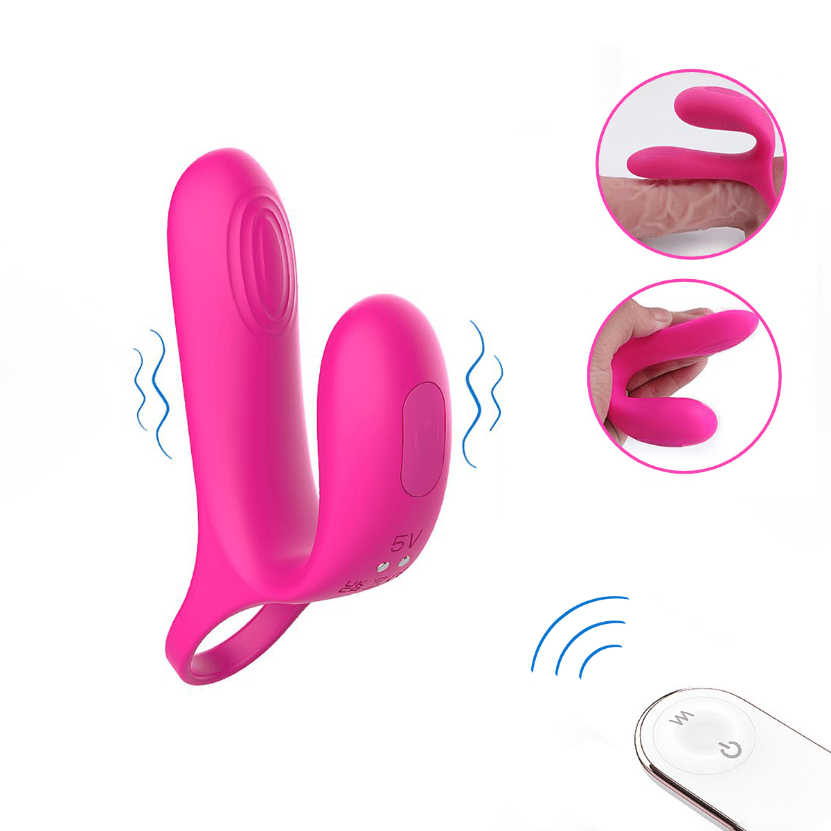 Anel Peniano em Silicone com Estimulador de Clitóris, 9 Modos de Vibração, Controle Remoto sem Fio e Recarregável - S-Hande Asta-RCT | Disponível em 2 Cores - 3