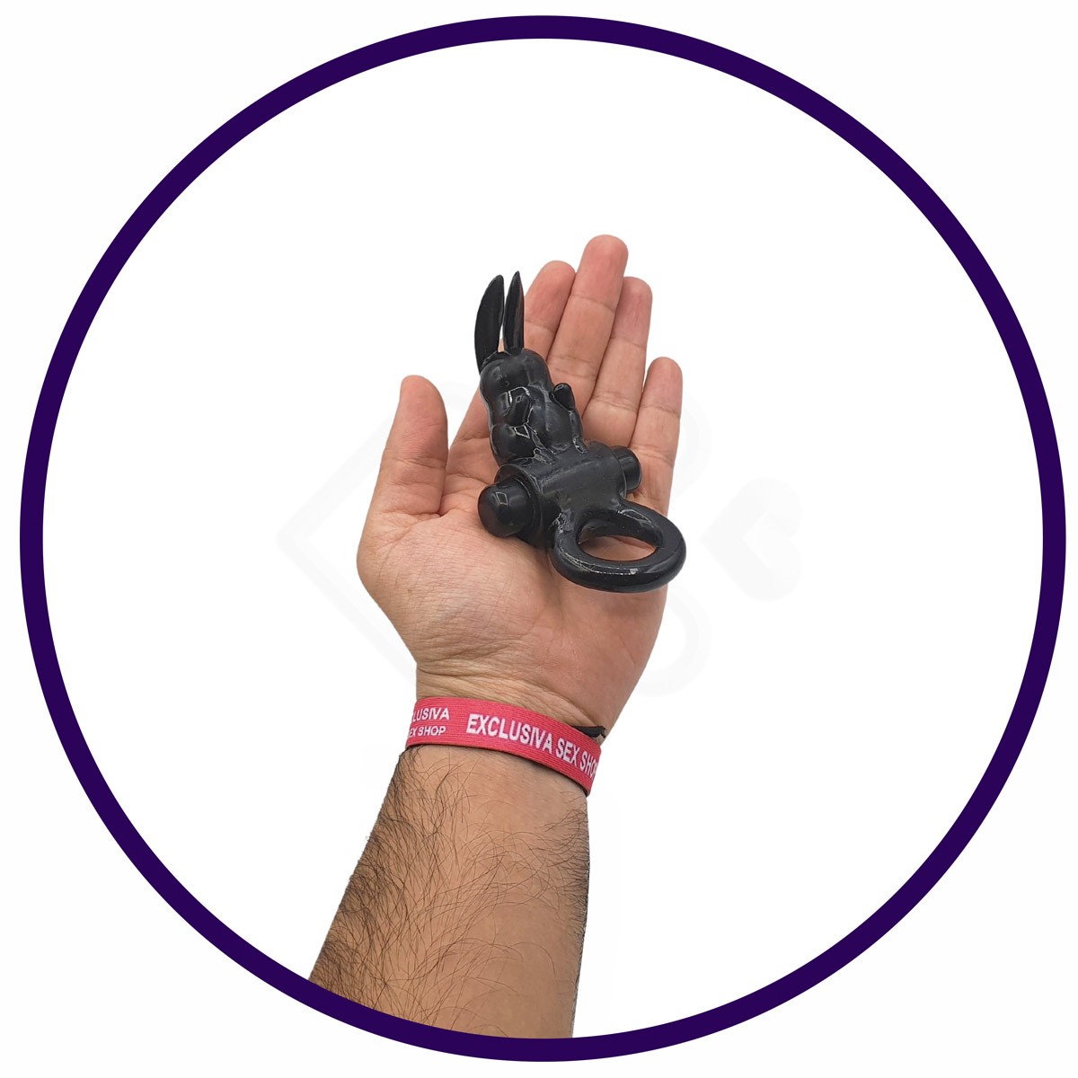 Anel Peniano em TPR com 10 Modos de Vibração e Estimulador de Clitóris em Forma de Coelho - Exciting Ring | 11,1 x 6,2 cm - 9
