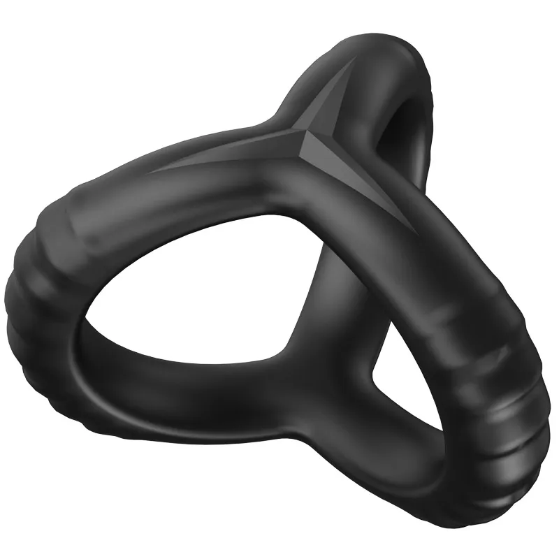 Anel Peniano Triplo em Silicone com Texturas Massageadoras - 5 x 3,5 cm | Disponível em 2 Cores - 4