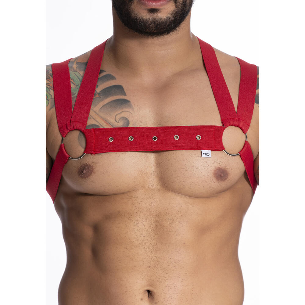 Arreio Harness em Elástico Entrelaçado com Argolas e Ilhós - Steves Designer | Disponível em 3 Cores - 5