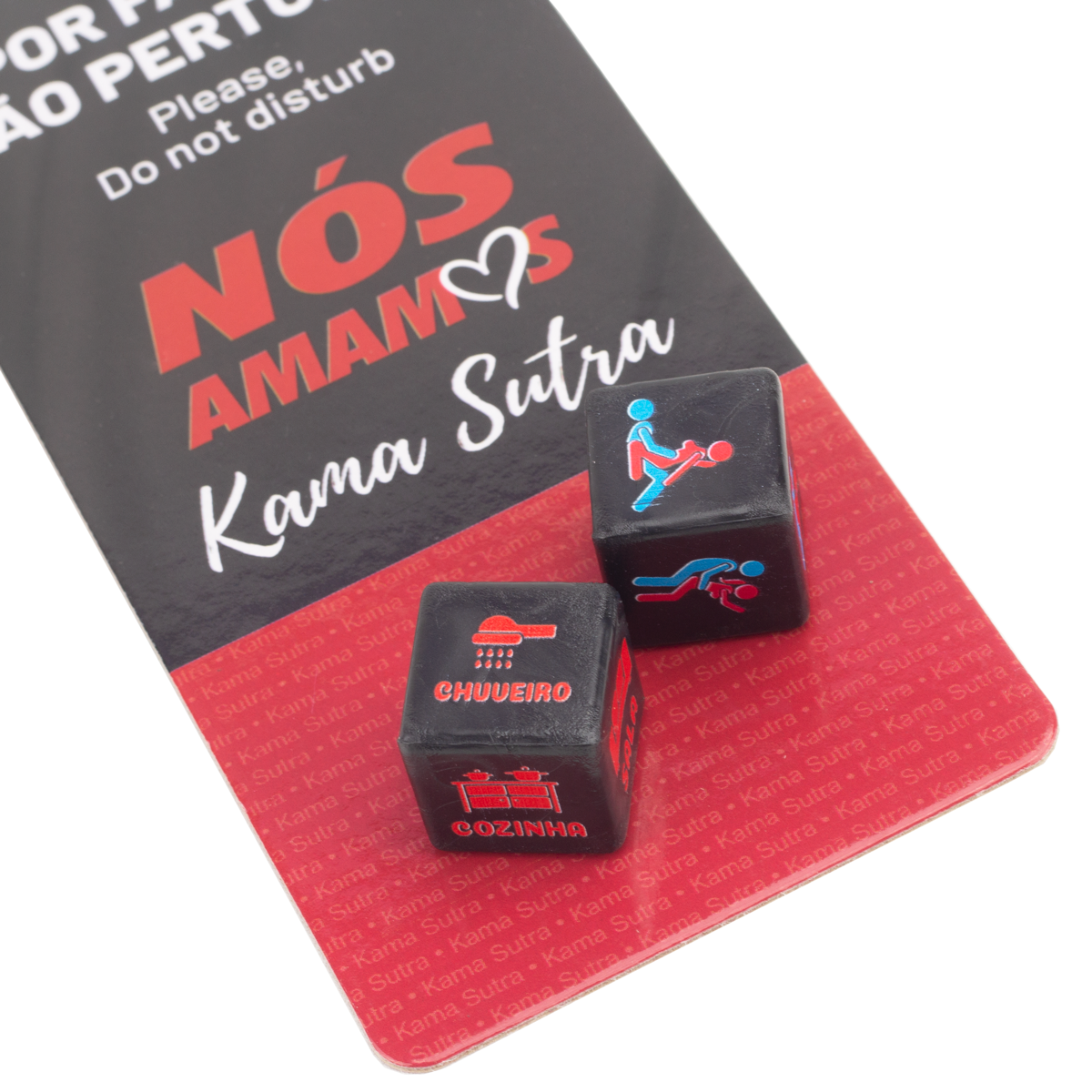 Aviso de Porta e Par de Dados "Nós Amamos Kama Sutra" Hétero - Diversão ao Cubo - 4
