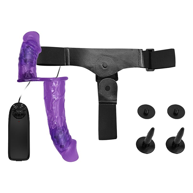 Cinta Peniana com 2 Próteses Realísticas em TPR, Vibração Multivelocidade e Controle Remoto com Fio - Baile Ultra Passionate Harness | Disponível em 2 Cores - 6