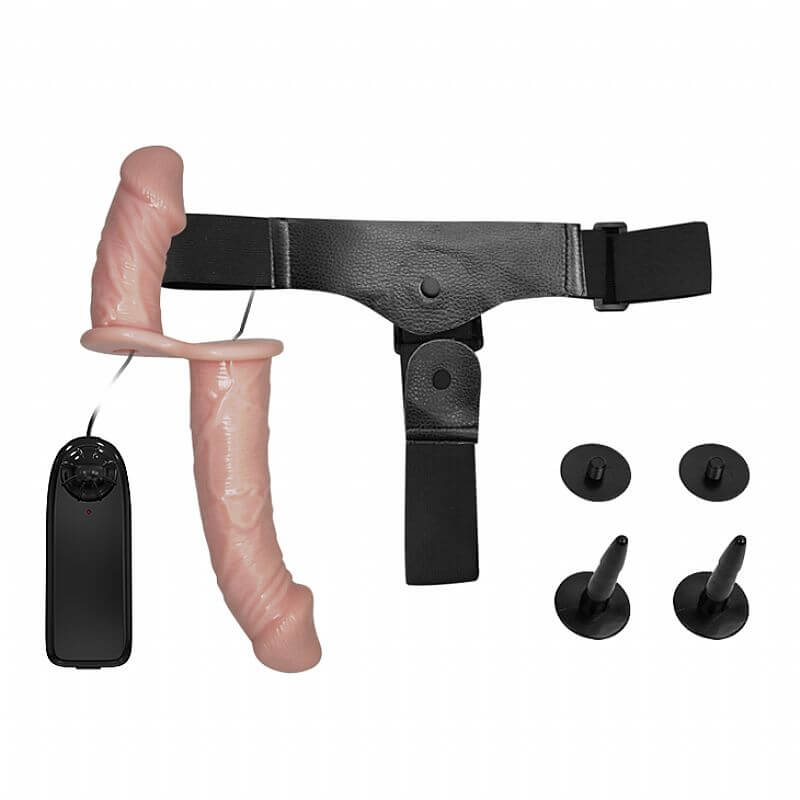 Cinta Peniana com 2 Próteses Realísticas em TPR, Vibração Multivelocidade e Controle Remoto com Fio - Baile Ultra Passionate Harness | Disponível em 2 Cores - 3