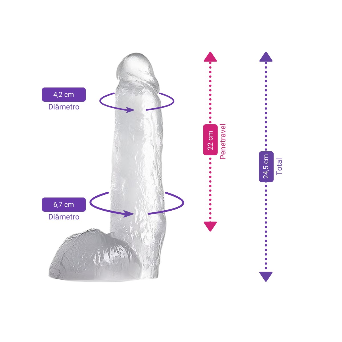 Prótese Peniana Realística Inspirada nas Proporções do Pênis de John Holmes - Big Erotic Toys | 22 x 6,7 cm | Disponível em 2 Cores - 7