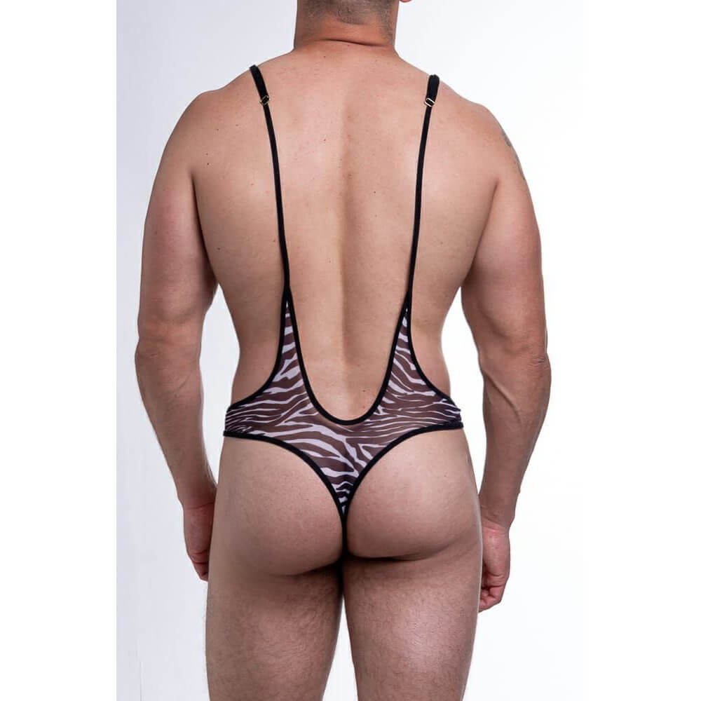 Body em Tule Transparente com Estampa de Zebra e Suspensório - Steves Designer SD Clothing | Tamanho Único - 3