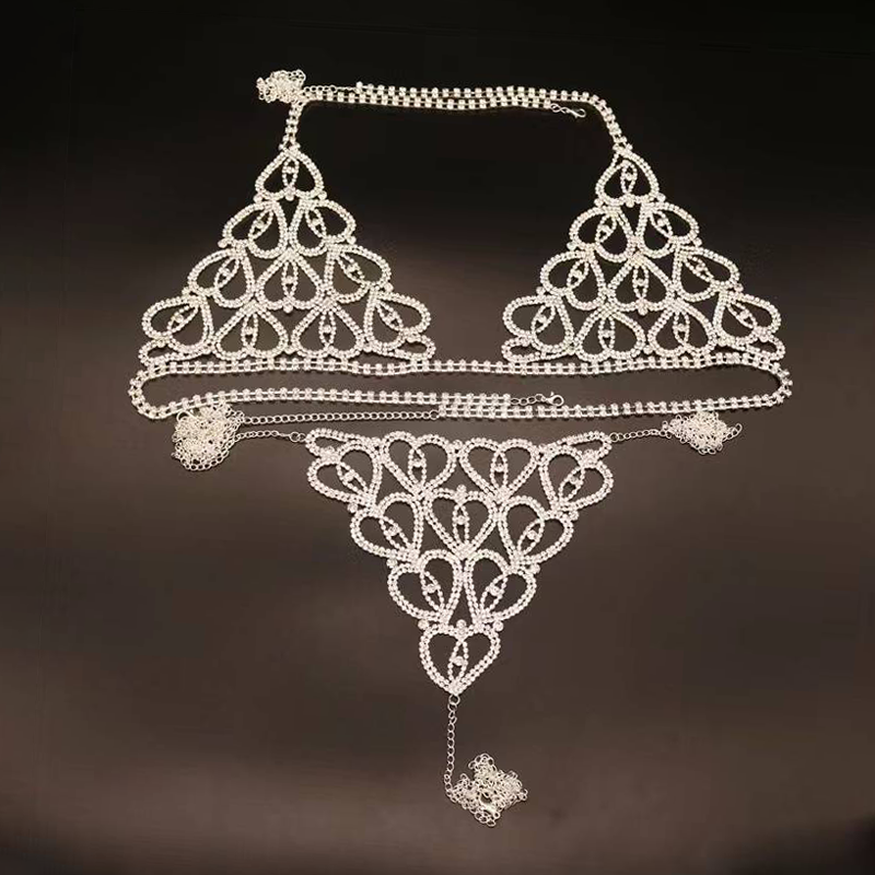 Body Chain Lingerie em Strass e Correntes - Exclusiva | Tamanho Único - 3