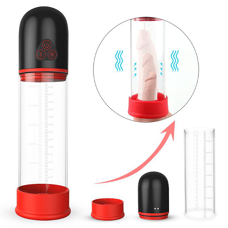 Bomba Peniana Elétrica Recarregável com 9 Modos de Vibração e 3 Níveis de Sucção - S-Hande Air | 19 x 6,0 cm - 3