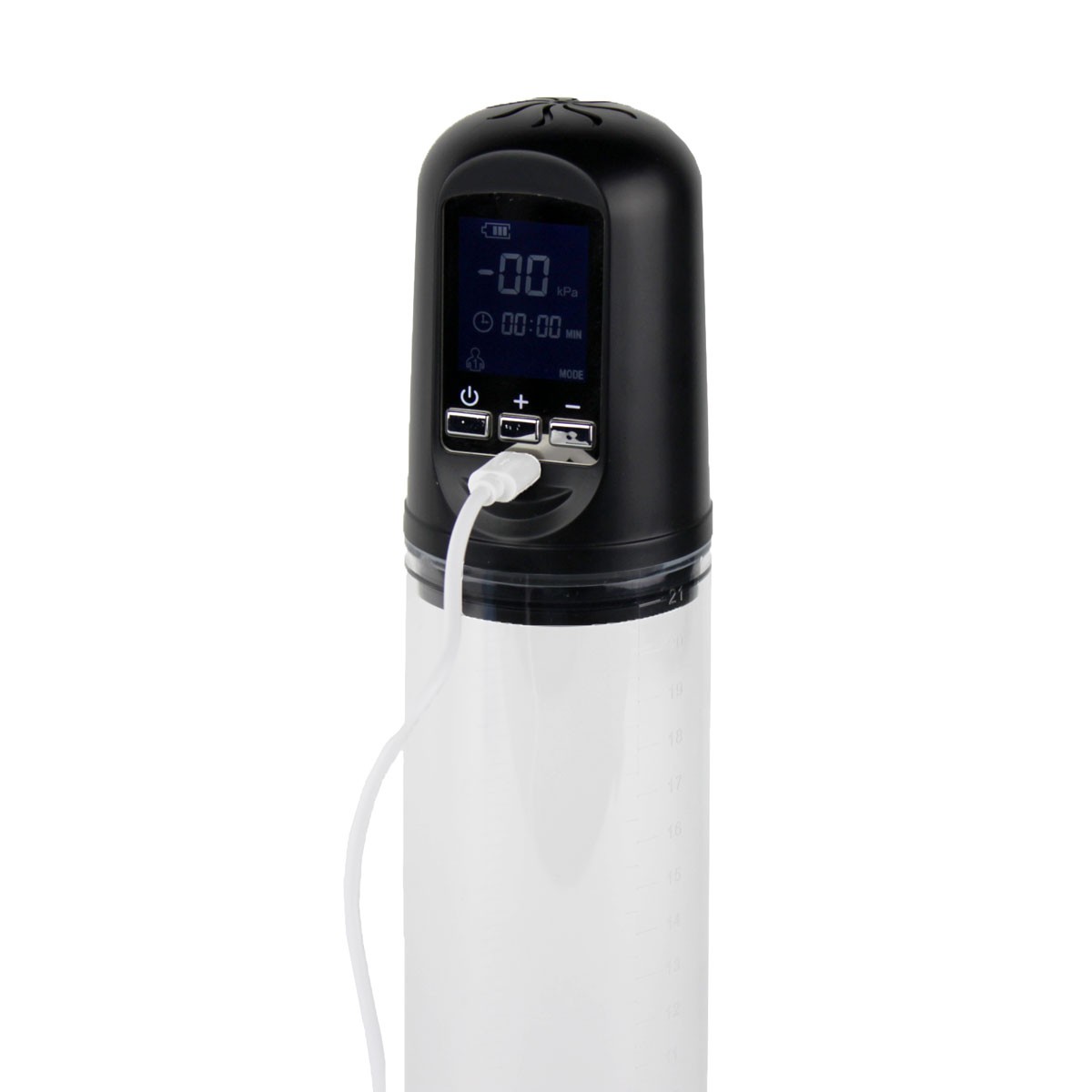 Bomba Peniana Elétrica Recarregável com Monitor Digital e Anel em Silicone - Penis Pump | 20 x 6,0 cm - 6