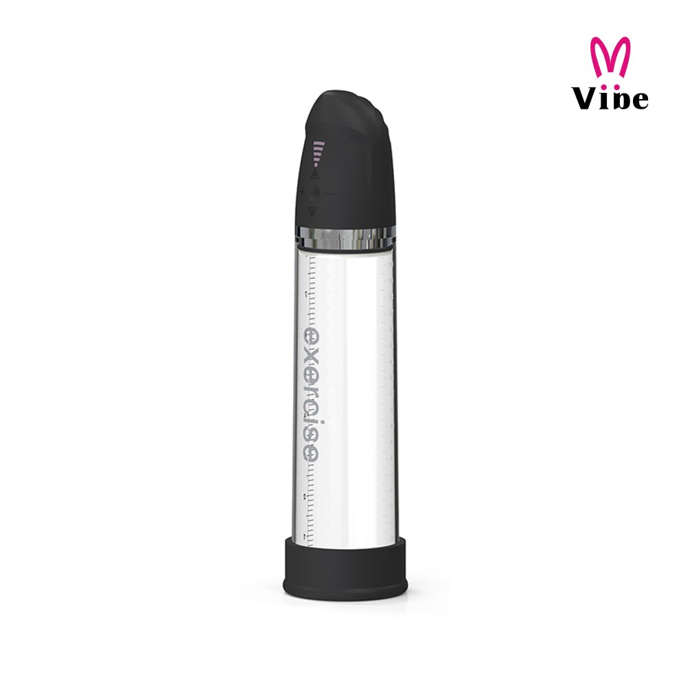Bomba Peniana Recarregável Elétrica com 4 Modos de Sucção e Anel em Silicone - Penis Pump - 30,9 x 7,6 cm - 2