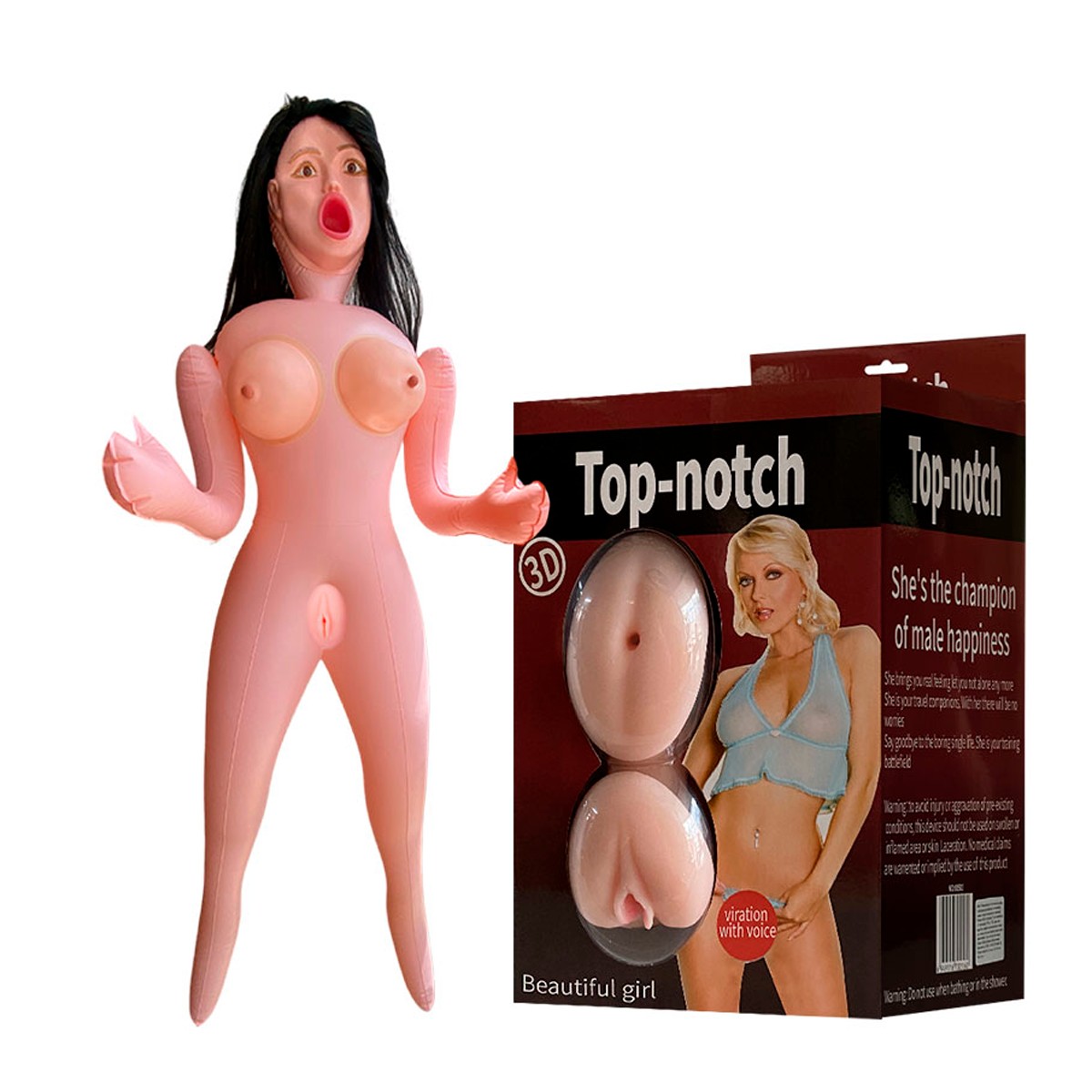 Boneca Inflável com Seios, Rosto, 3 Orifícios Penetráveis em TPE, Bullet Multivelocidade e Gemido - Top-notch 3D Beautiful Girl | Disponível em 2 Cores - 4