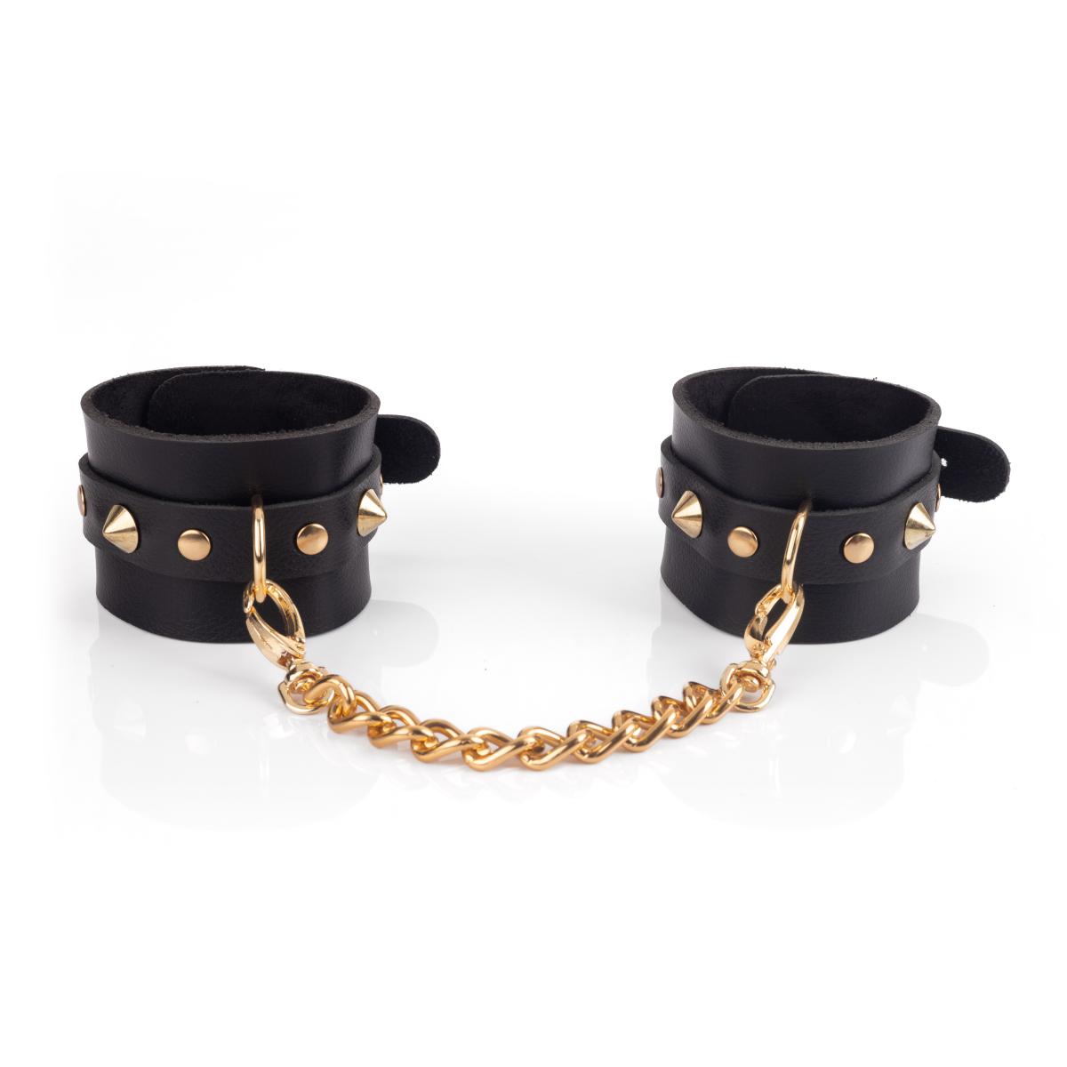 Braceletes Hard Gold em Couro Montana com Rebites e Spike - New Star Couros - 2