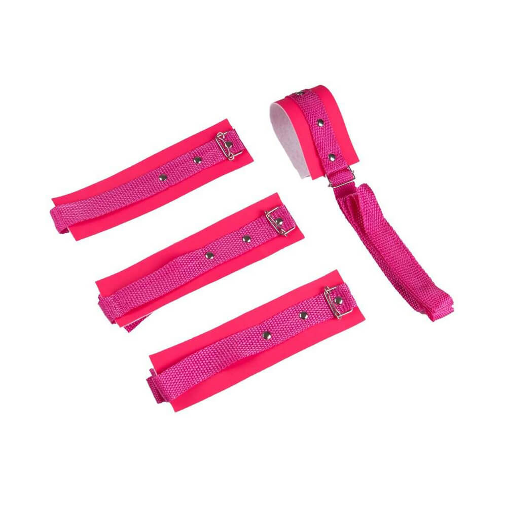 Kit Bondage com 4 Amarras em Couro Sintético e Nylon - Brasil Fetiche | Disponível em 4 Cores - 4