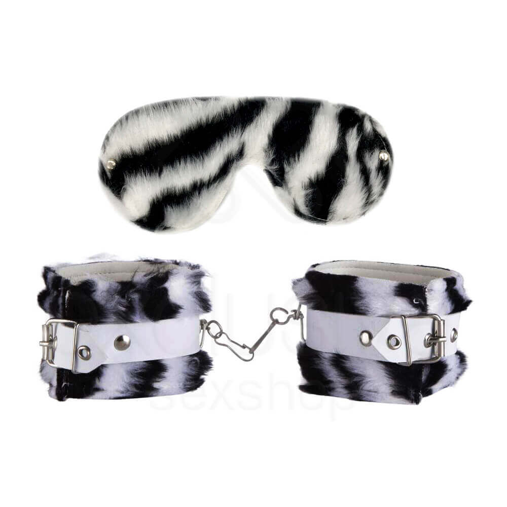 Kit Sadomasoquismo com Algema e Venda em Pelúcia - Brasil Fetiche | Disponível em 8 Cores - 26
