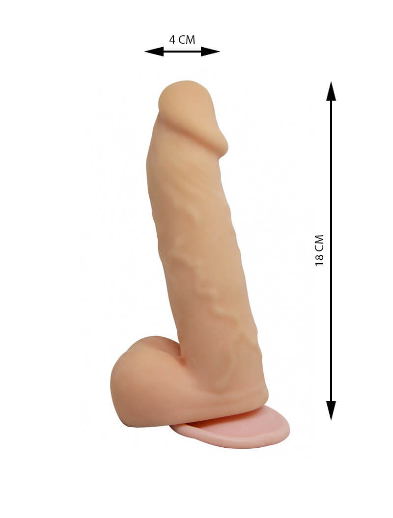 Caesar Treasure - Pênis Realístico em Silicone com Escroto, Ventosa e 7 Modos de Pulsação que Imitam o Movimento de Vai e Vem - 15 x 4,5 cm - 4