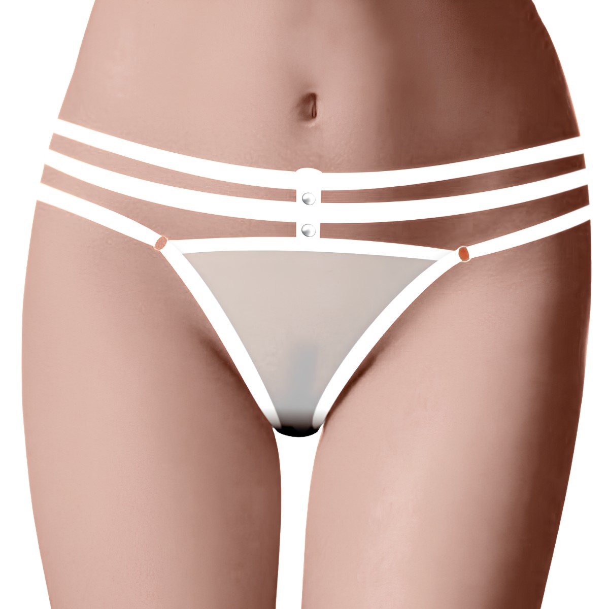 Calcinha em Tule Transparente com Detalhes de Rebites e 3 Alças Ajustáveis - InNamorata Femme Fatale | Tamanho Único | Disponível em 3 Cores - 2