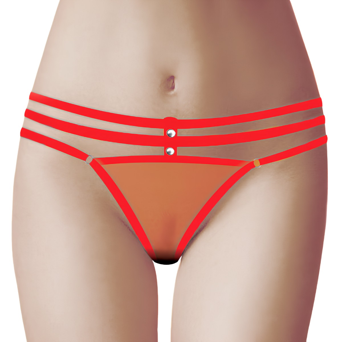 Calcinha em Tule Transparente com Detalhes de Rebites e 3 Alças Ajustáveis - InNamorata Femme Fatale | Tamanho Único | Disponível em 3 Cores - 1