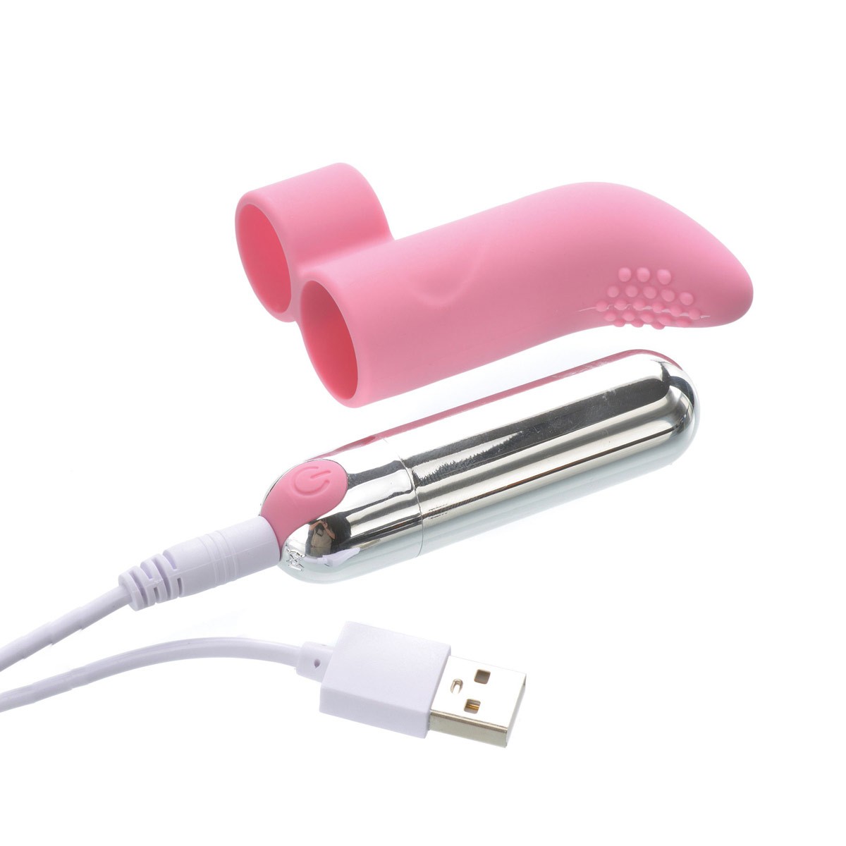 Capa de Dedo em Silicone com Cerdas Massageadoras, Cápsula Vibratória Recarregável e 10 Modos de Vibração - Adam & Eve Silicone Rechargeable Finger Vibe | 4,4 x 2,4 cm - 7