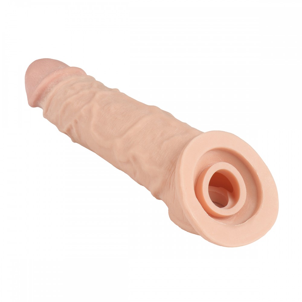Capa Peniana em Cyberskin com Veias Salientes e Anel para Escroto - Nakladka na Penisa | 16 x 4 cm - 3