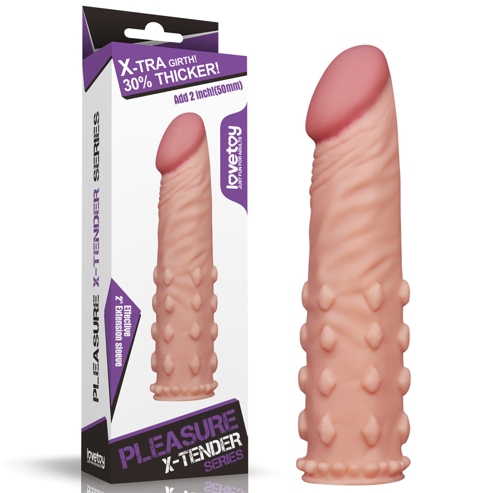 Capa Peniana Extensora com Glande Definida Preenchida e Nódulos - Pleasure X-Tender Series | 18,5 x 3,5 cm | Disponível em 2 Cores - 1