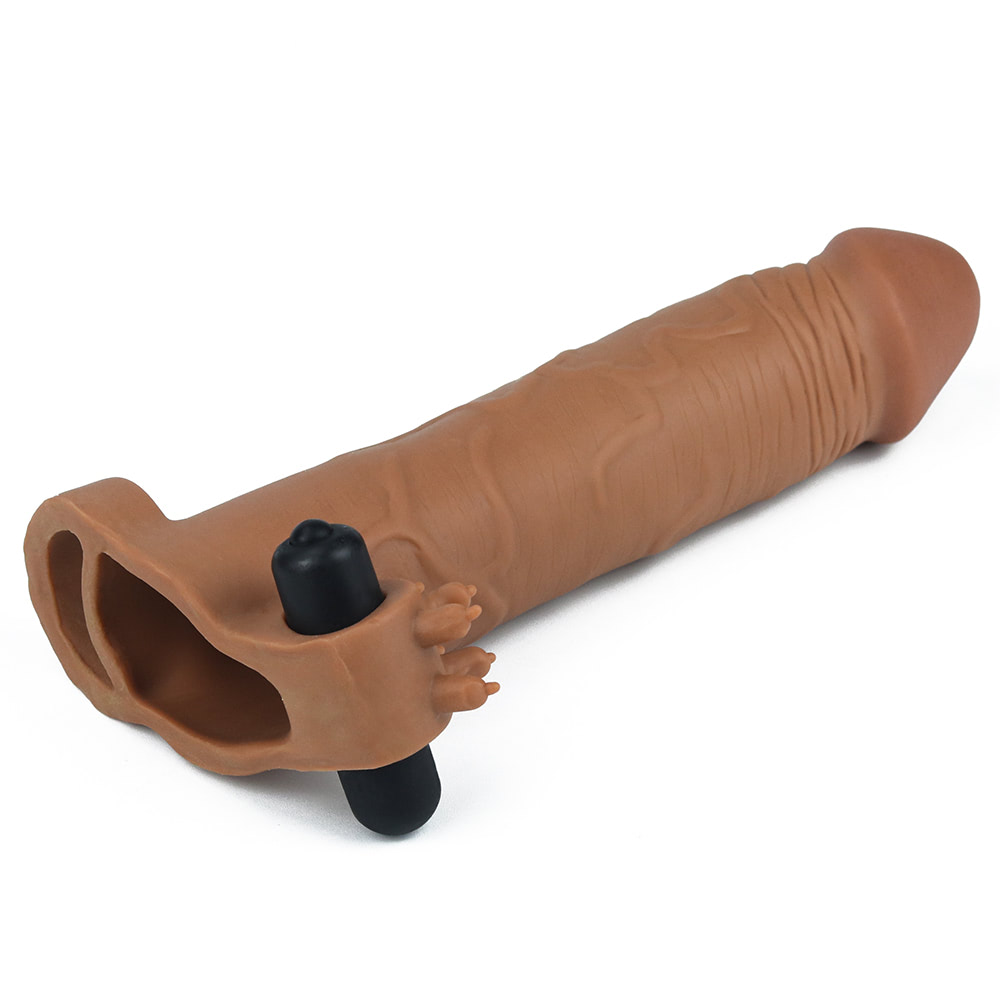 Capa Peniana Extensora com Estimulador de Clitóris, Anel Escrotal, Preenchimento na Ponta e Cápsula Vibratória - Pleasure X-Tender Series | 11 x 3,5 cm | Disponível em 2 Cores - 3