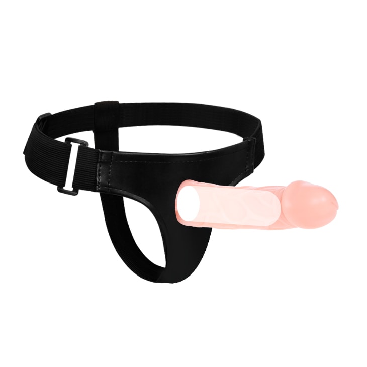 Capa Peniana em Forma de Pênis Realístico em PVC com Cinta Regulável - Baile Jessica Strap On | 9,5 x 2,5 cm - 2