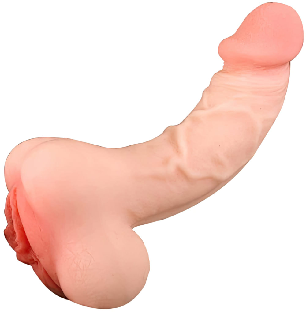 Capa Peniana em Formato de Pênis Realístico com Escroto, Abertura de Vagina com Massageadores Internos e Preenchimento na Glande - YouVibe Bigger Man | 14 x 3 cm - 3