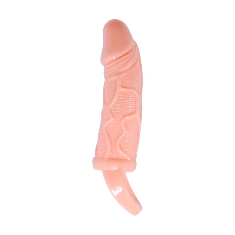 Capa Peniana Realística Com Vibrador Interno, Texturas Anelares e Anel Para Escroto - Pretty Love Penis Sleeve Carson | 9 x 2,5 cm - 3