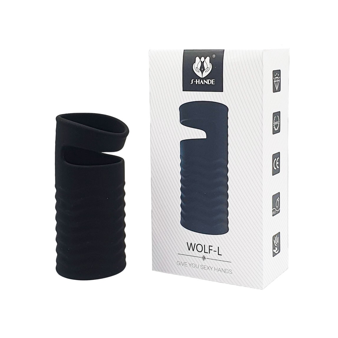 Capa Peniana em Silicone Macio Flexível com Textura e Anel para Escroto - S-Hande Wolf | Disponível em 2 Tamanhos - 5