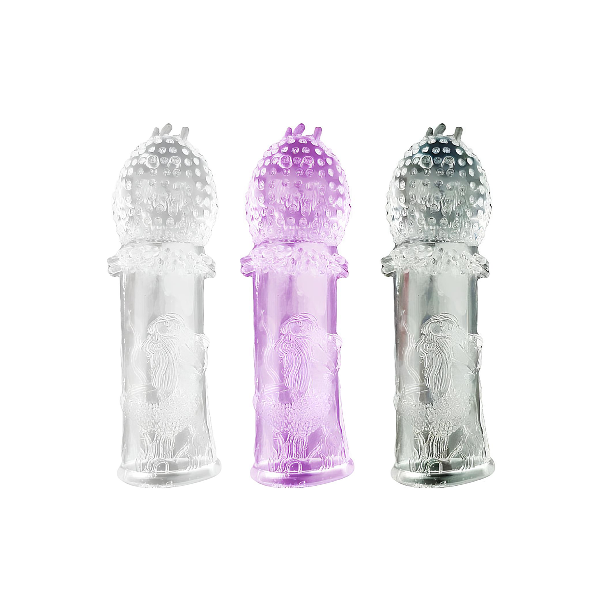 Capa Peniana em TPE Flexível com Texturas Massageadoras e Glande Preenchida - Sexy Import | 12 x 2,7 cm | Disponível em 3 Cores - 1