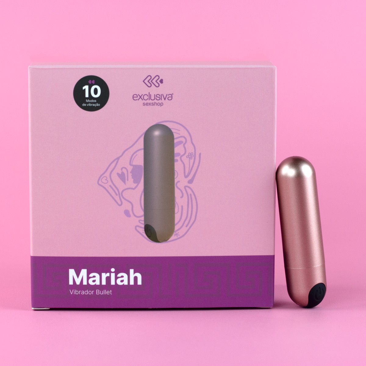 Cápsula Vibratória em ABS com 10 Modos de Vibração e Recarregável - Exclusiva Mariah | 9 x 1,8 cm - 2