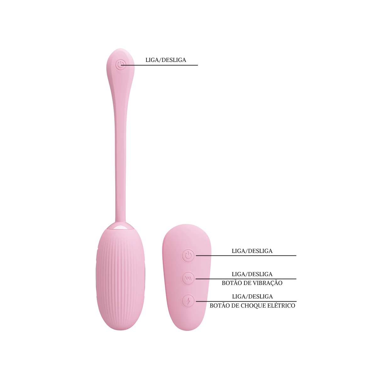 Cápsula Vibratória em Silicone com 7 Modos de Vibrações e 3 Tipos de Choques Elétrico, Controle sem Fio Recarregável - Pretty Love Shock Fun | 7,2 x 3,3 cm | Disponível em 2 Cores - 13