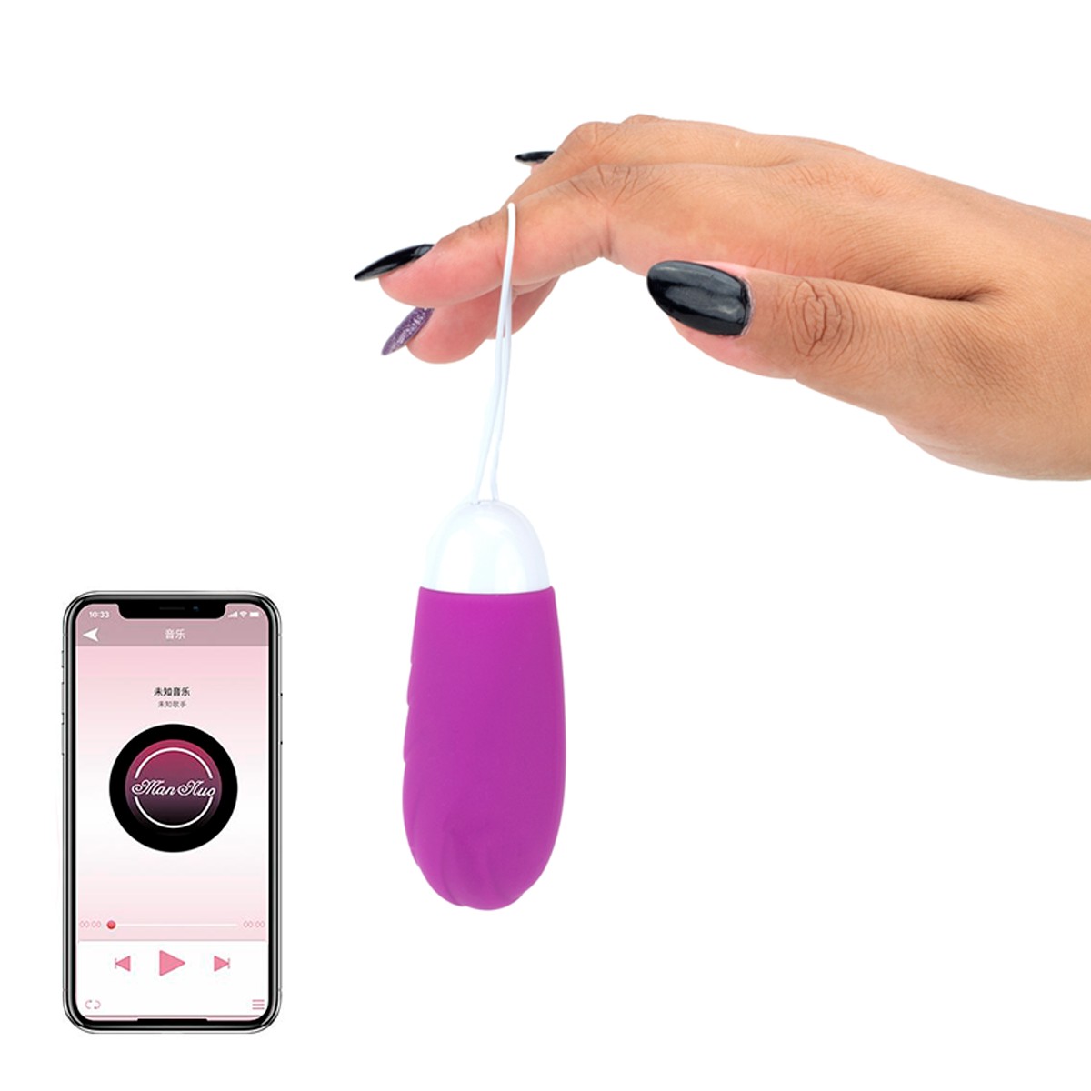 Cápsula Vibratória em Silicone com 10 Modos de Vibração, Aplicativo Interativo e Recarregável - Man Nuo Aidi | Disponível em 2 Cores - 1