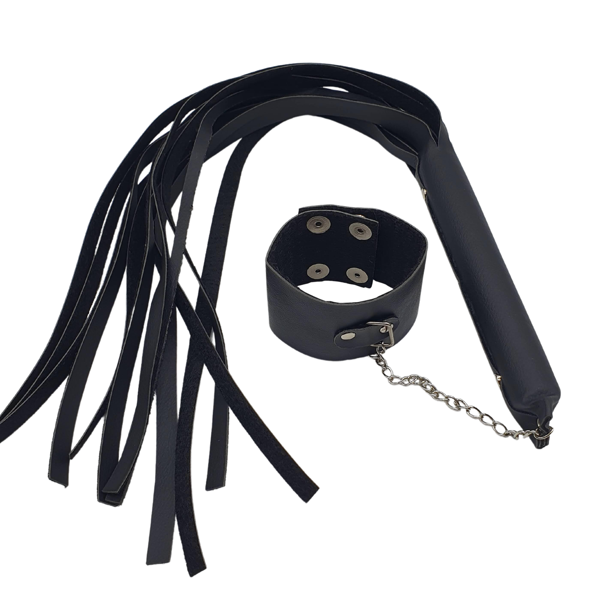 Chicote com Bracelete e Tiras em Couro Sintético - Sexy Fantasy Linha Sado - 2