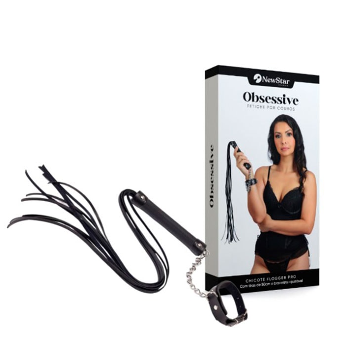 Chicote Flogguer Pro com Tiras e Bracelete Ajustável | New Star Couros - 3