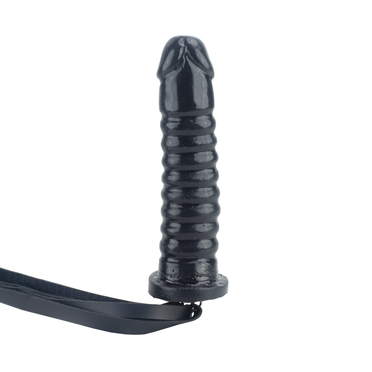 Chicote com Tiras em Couro Ecológico no Formato de Prótese Peniana com Glande Definida e Texturas Onduladas - InNamorata Sex Night | 60 cm - 3