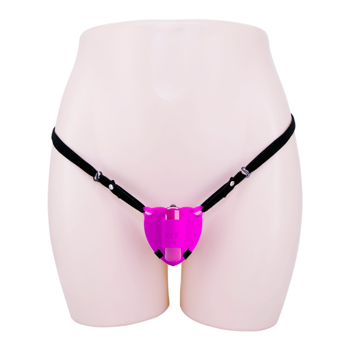 Cinta Ajustável com Estimulador Clitoriano em Forma de Coração e Bullet com 10 Modos de Vibração - Pretty Love Heartbeat | 7 x 6,5 cm - 8