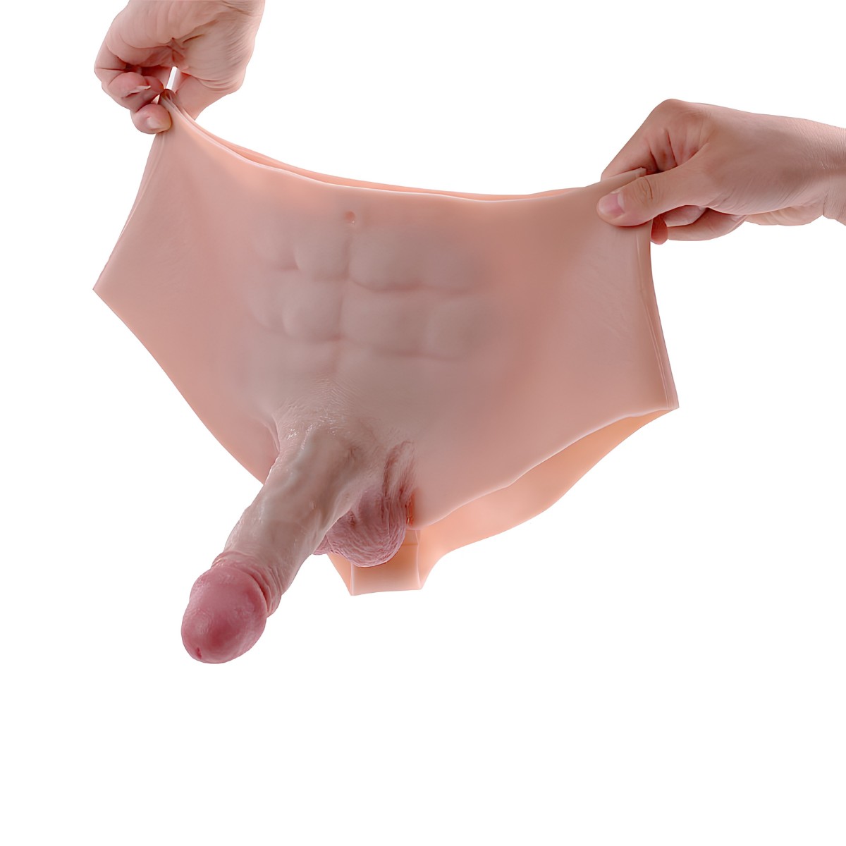 Cinta Estilo Cueca com Detalhe de Gominhos em Silicone com Prótese Peniana Realista e Escroto - SI | 16 x 4 cm - 6