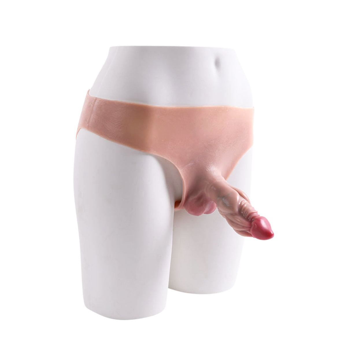 Cinta Estilo Cueca Tanga com Prótese Peniana Monster em TPE com Texturas Estimuladoras, Glande e Escroto - 3R | 13,5 x 6,5 cm - 4