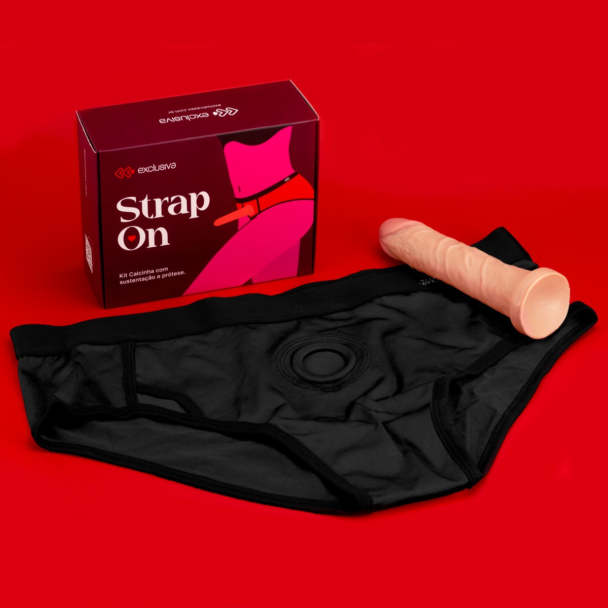 Cinta no formato de Cueca Boxer com Prótese Peniana em PVC - Exclusiva Strap On | Disponível em 2 Cores e 4 Tamanhos - 8