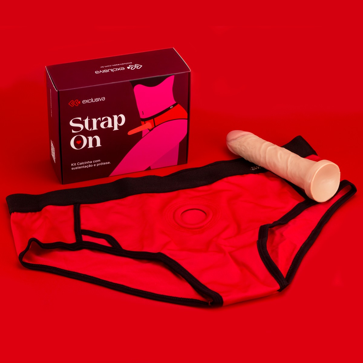 Cinta no formato de Cueca Boxer com Prótese Peniana em PVC - Exclusiva Strap On | Disponível em 2 Cores e 4 Tamanhos - 7