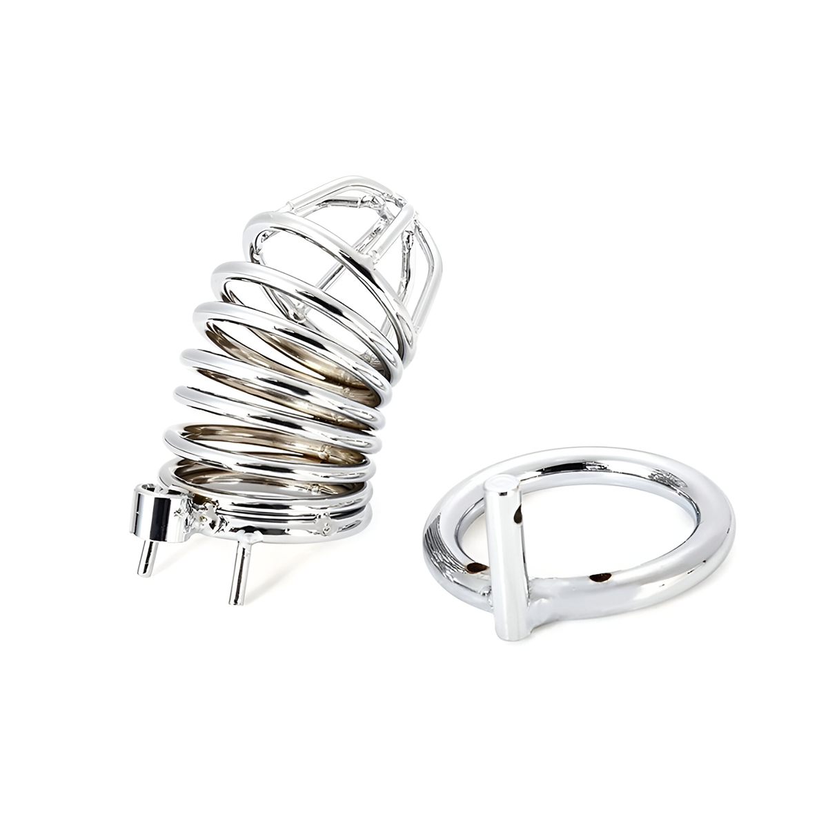 Cinto de Castidade Masculino em Aço com Anel para Escroto Vazado - Sexy Import | Disponível em 2 Cores e 3 Tamanhos - 5